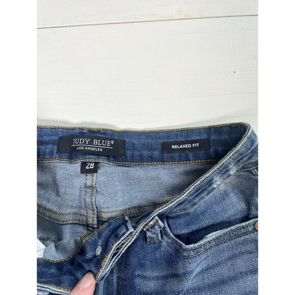 Judy Blue Jeans Womens 28 Blue Relaxed Fit Mid Rise‎ Dark Wash Stretch Denim - Picture 5 of 5